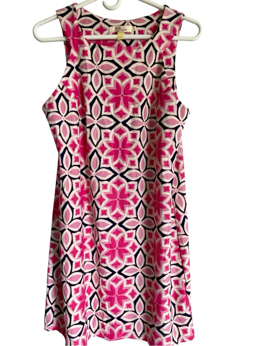 ARYEH Pink Geometric Sleeveless Dress
